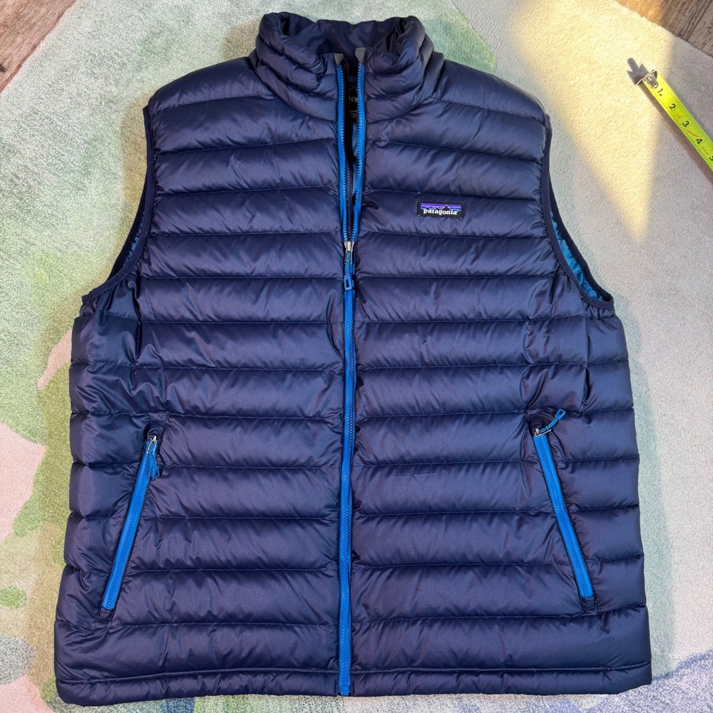 Patagonia Mens Down Sweater Vest Navy Blue Puffer XL STY84622 FA15